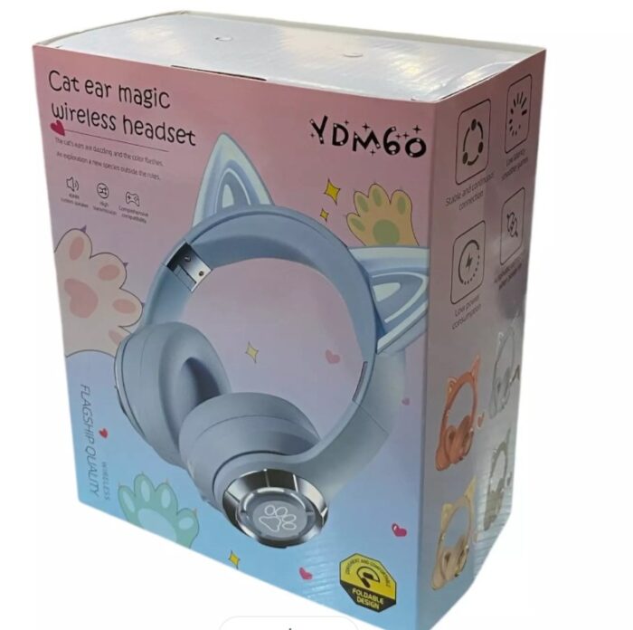 Audífonos Diadema Con Orejas De Gato y Retroiluminado YDM60